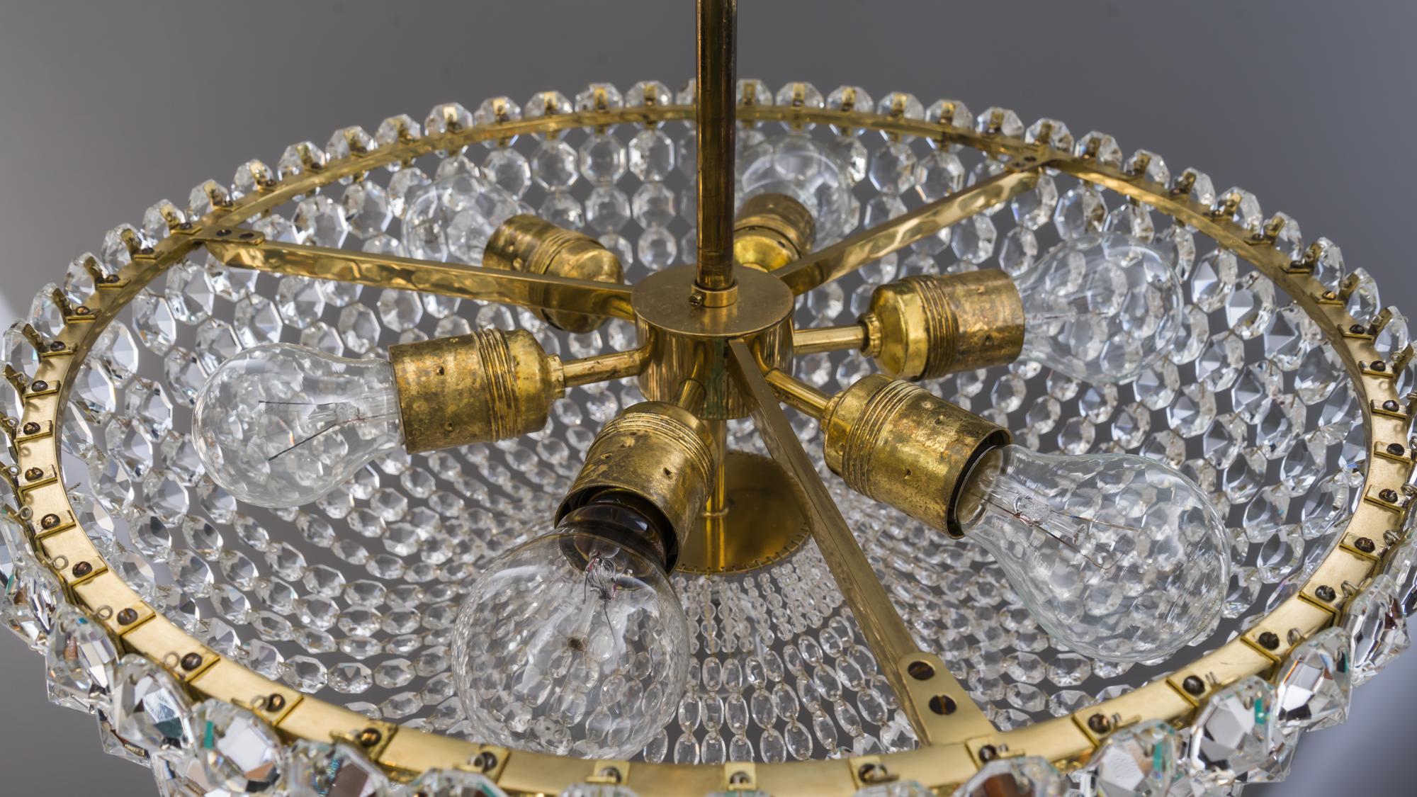 Mid-20th Century Big Lobmeyr Crystal Chandelier, 1950s 'Marked'