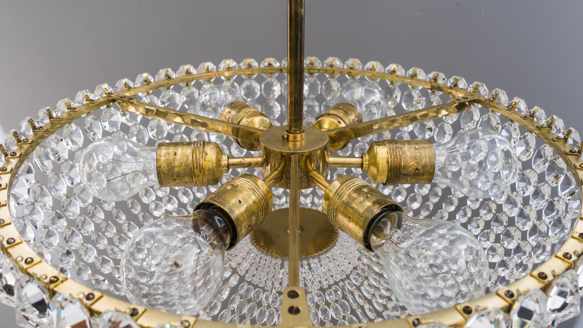 Big Lobmeyr Crystal Chandelier, 1950s 'Marked' 1