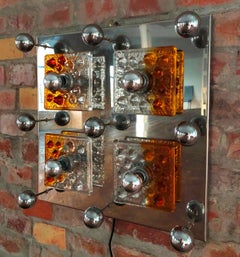 Big Lunar Plates Wall Light Lunar Series Project by Effetre Murano, Italy, 1971