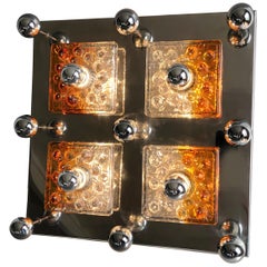 Big Lunar Plates Wall Light Lunar Series Project by Effetre Murano, Italy, 1971