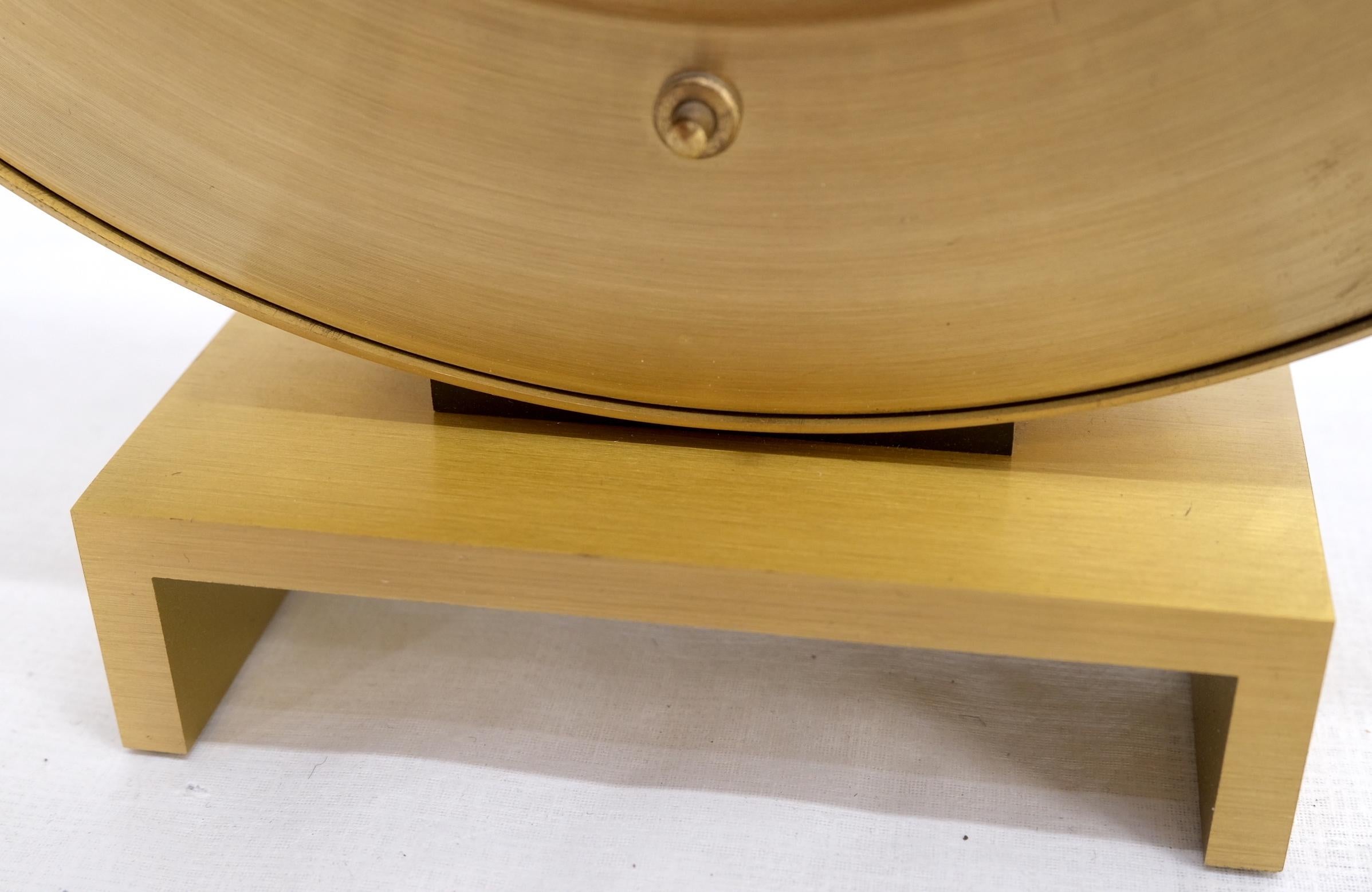 Big Machined Brass Kienzle Modernist Table World Time Zone Clock 1960 7