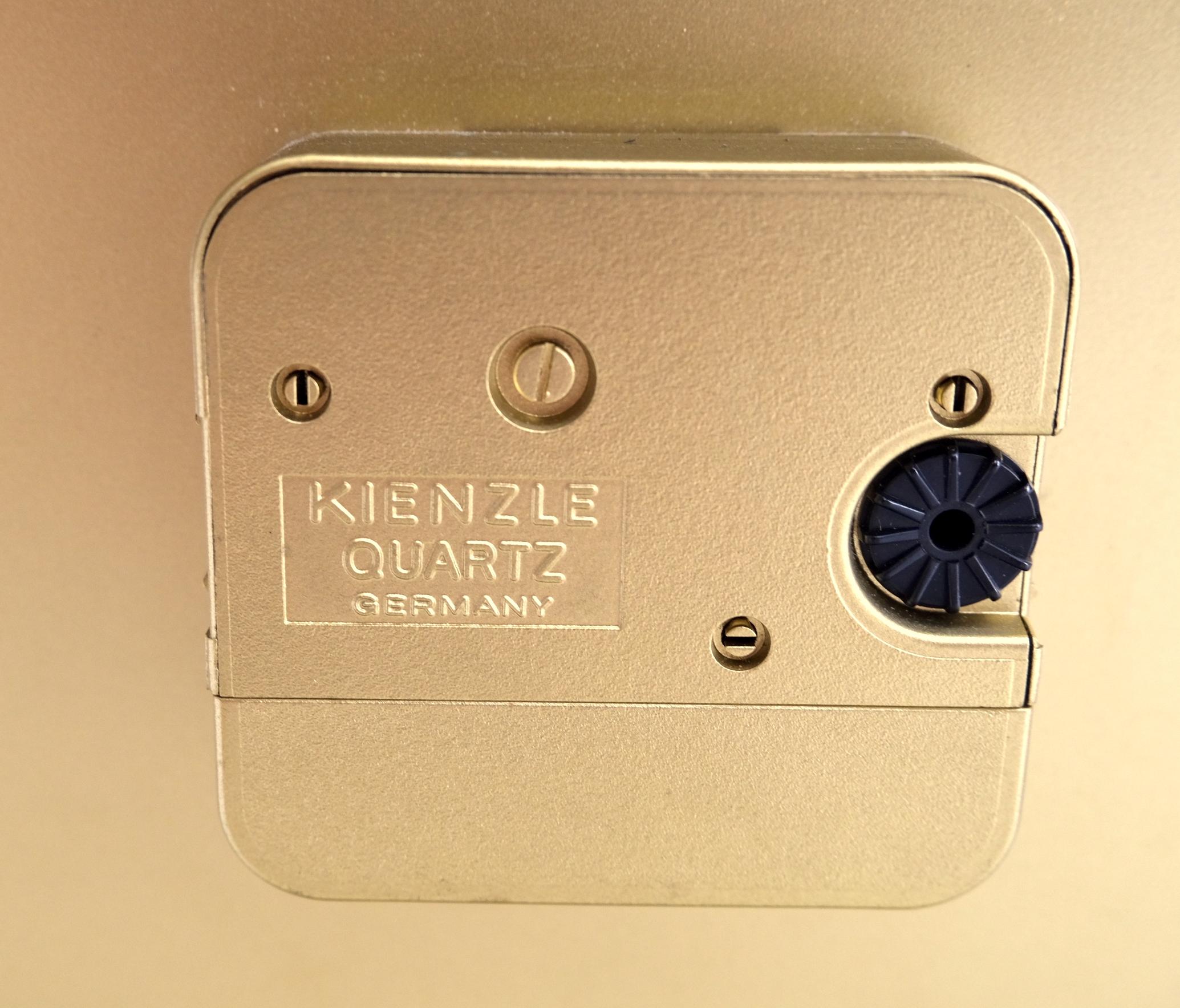 20th Century Big Machined Brass Kienzle Modernist Table World Time Zone Clock 1960