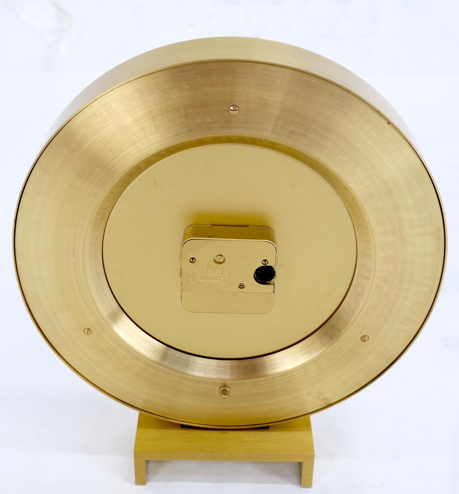 Big Machined Brass Kienzle Modernist Table World Time Zone Clock 1960 For Sale 2