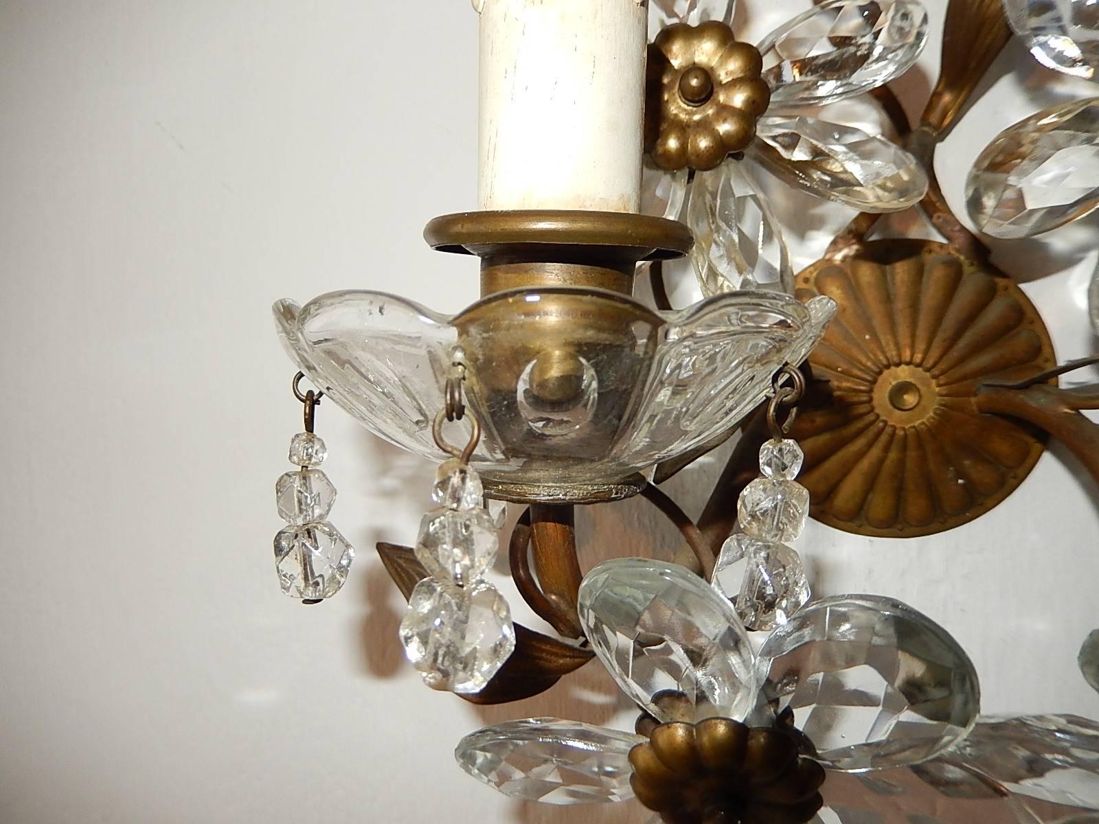 Big Maison Bagues Style Crystal Flower Bronze Sconces 2