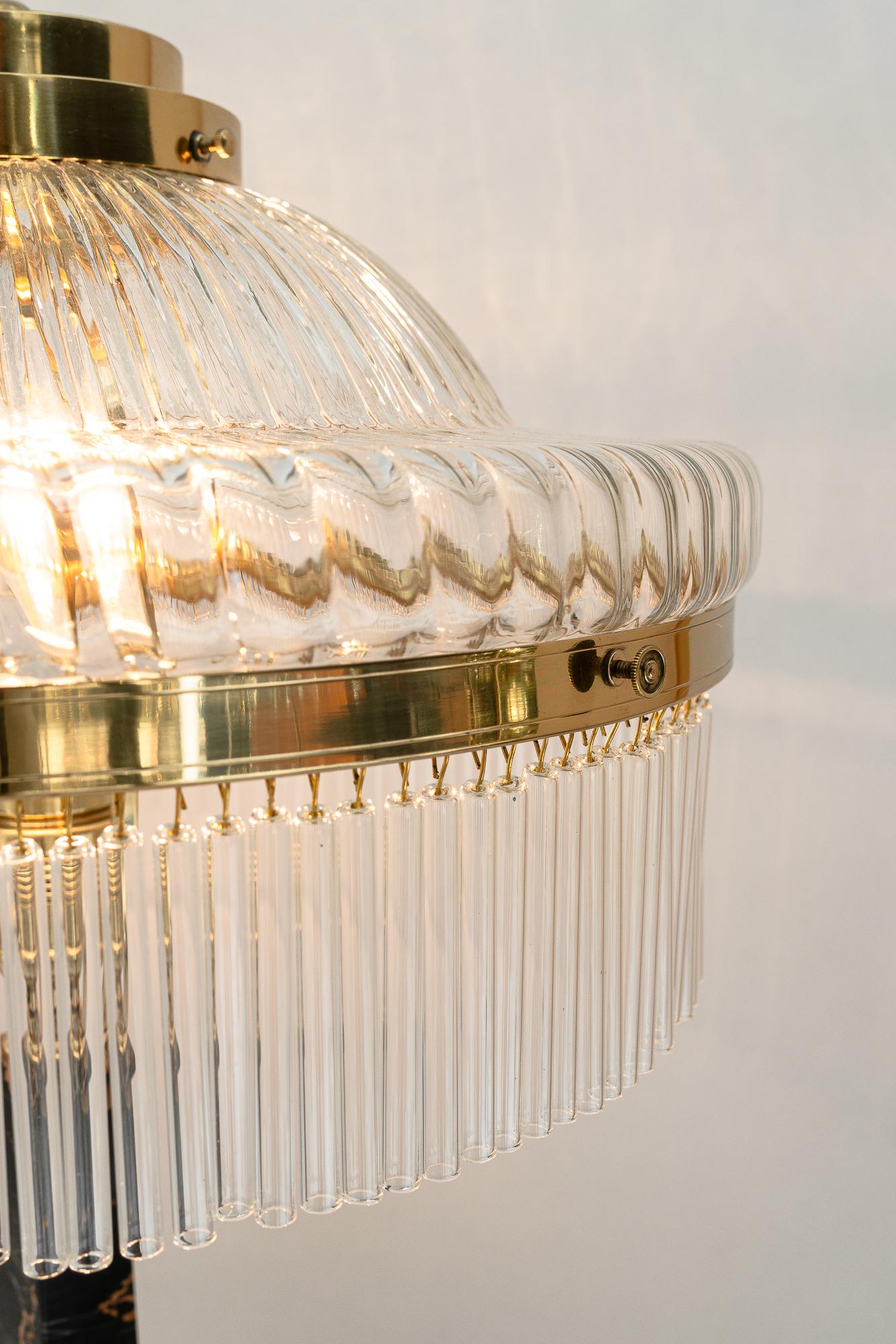 Big Marmor Tischlampe mit Glasschirm Wien um 1920er Jahre im Angebot 5