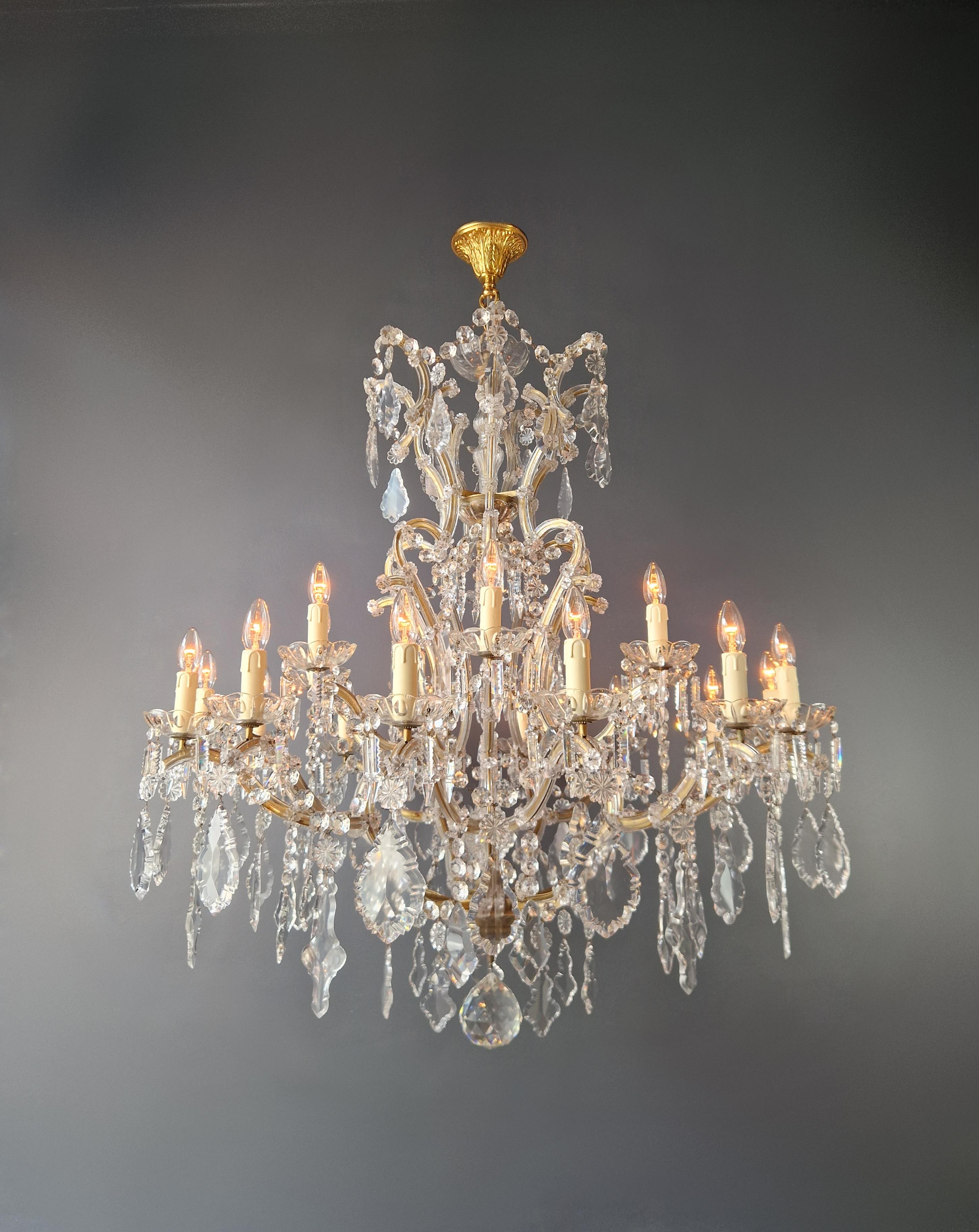 Art Nouveau Big Maria Theresa Crystal Chandelier Antique Classic Clear Glass For Sale