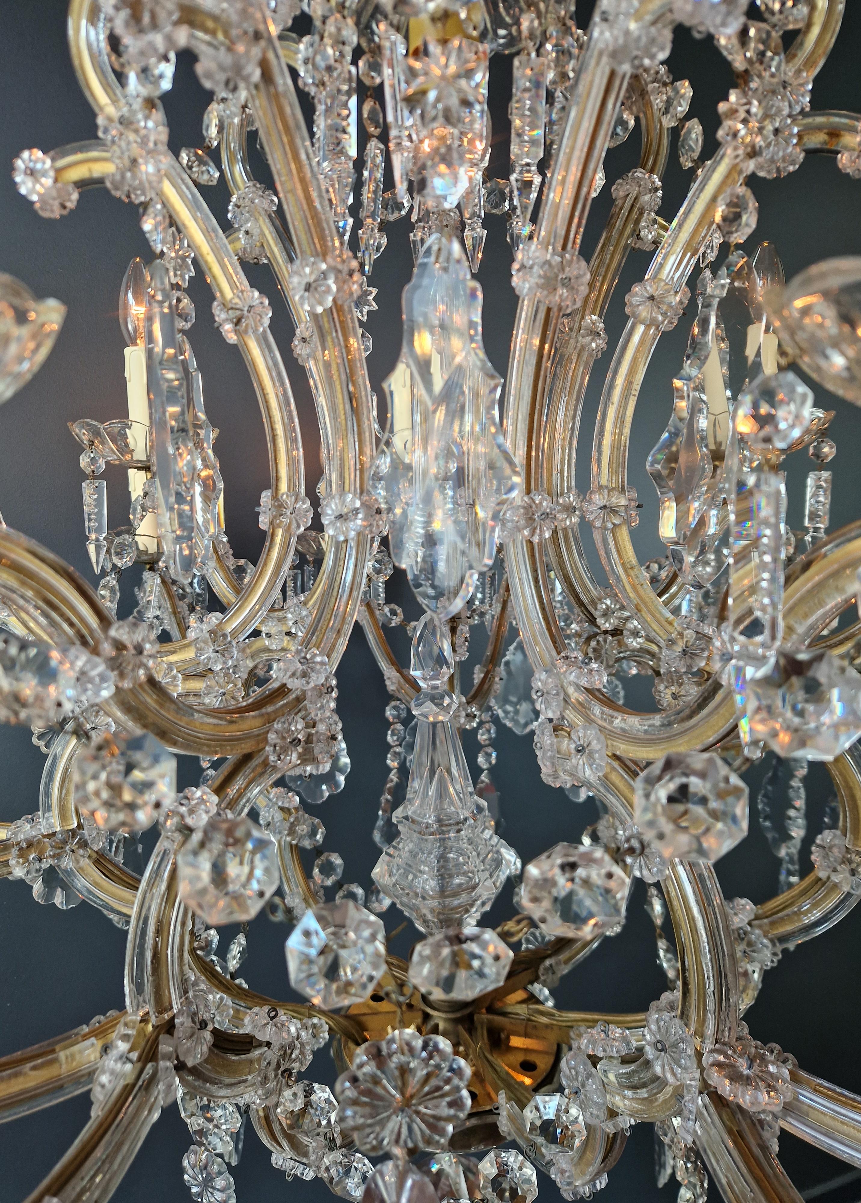 Big Maria Theresa Crystal Chandelier Antique Classic Clear Glass For Sale 1