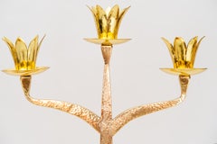 Big, Massive and Hammered jewish candelabra for 7 candles