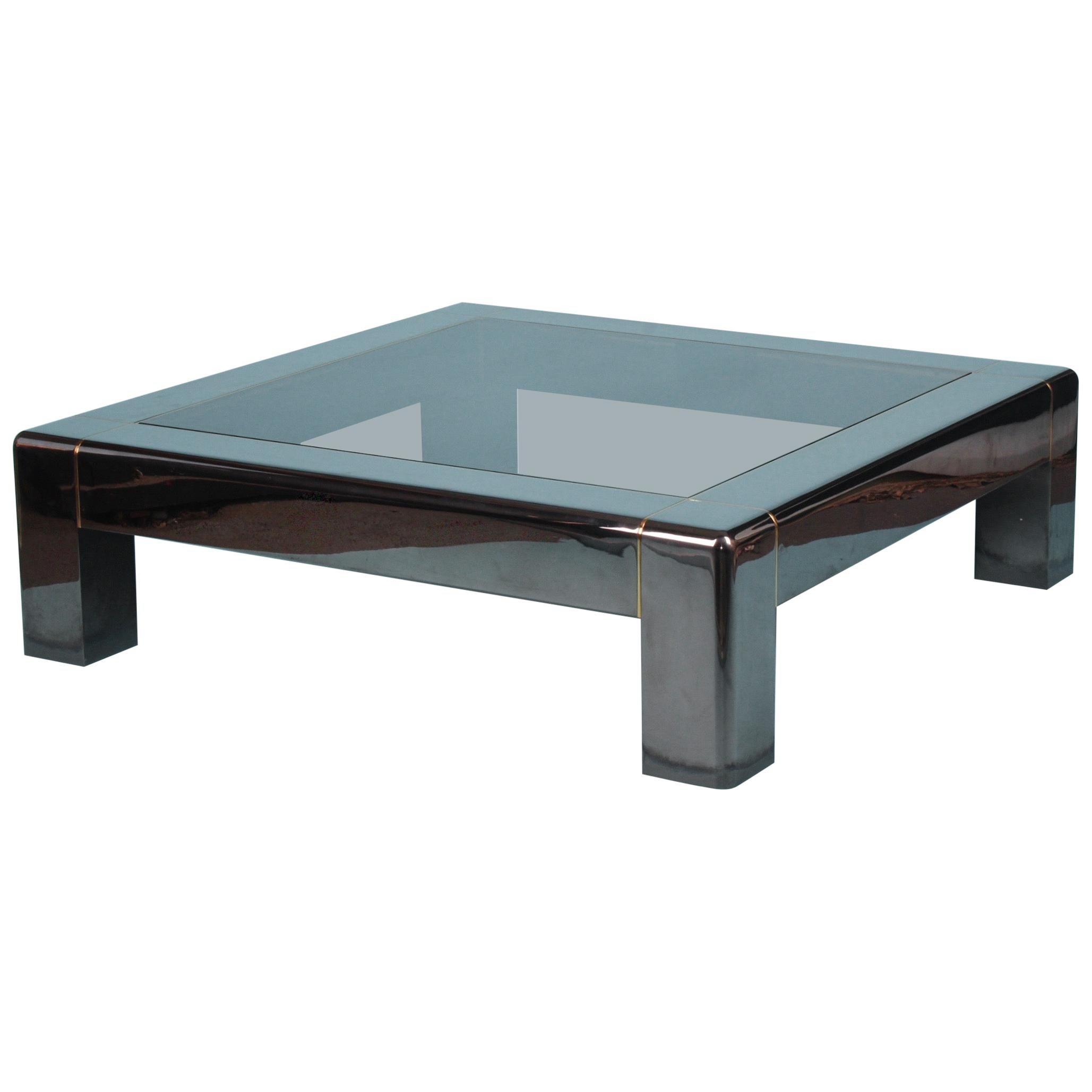 Perspex and Metal Coffee Table with Glass, Italy circa 1975 at 1stDibs