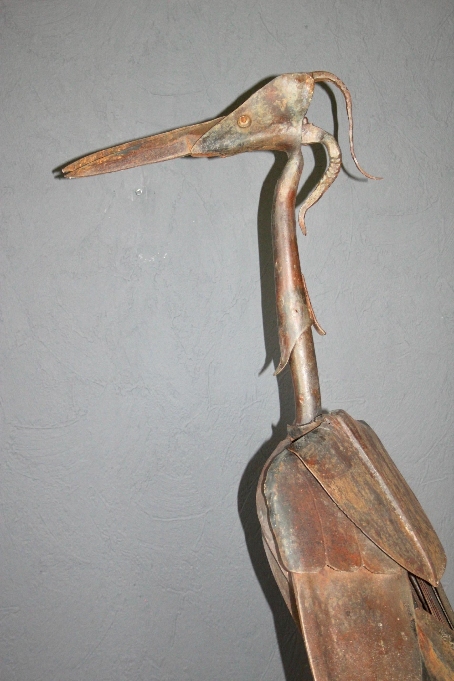 Late 20th Century Big Metal Bird Sculpture
