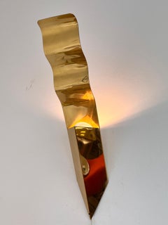 Big Mid century Brass design wall "flame" lamp - around 1980s