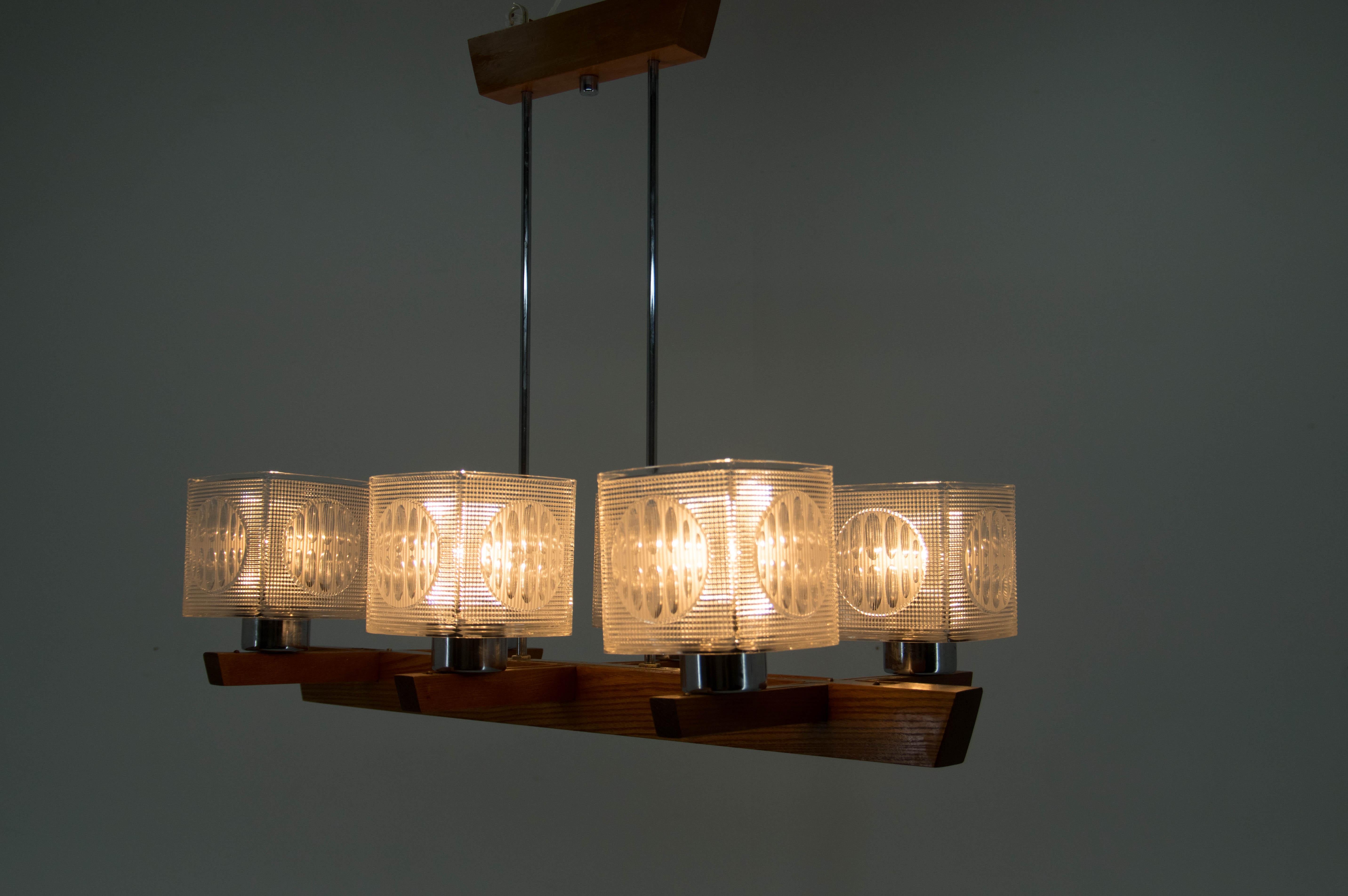 Czech Big Mid-Century Chandelier by Instala Decin, 1970s For Sale