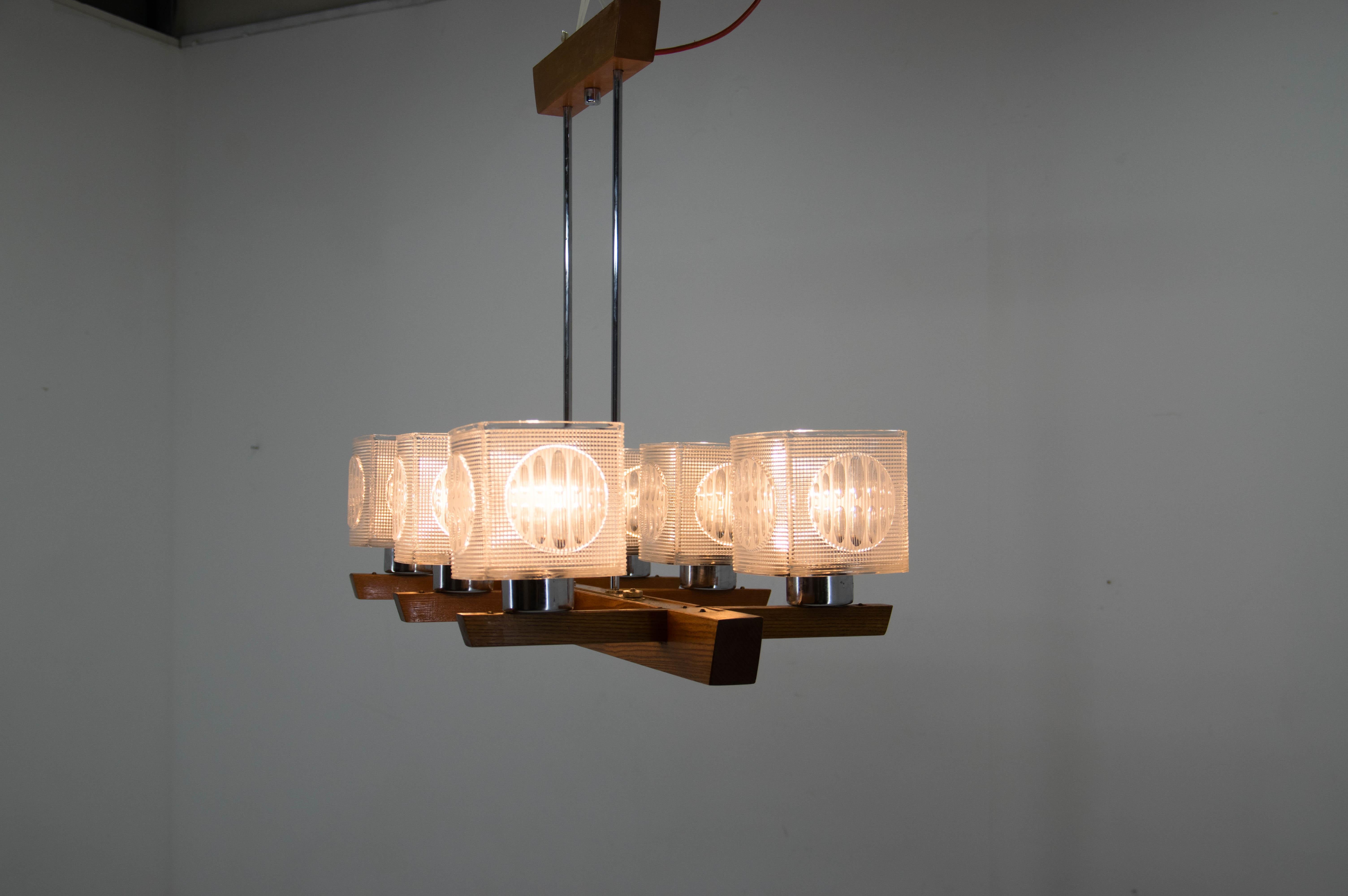 Big Mid-Century Chandelier by Instala Decin, 1970s In Good Condition For Sale In Praha, CZ