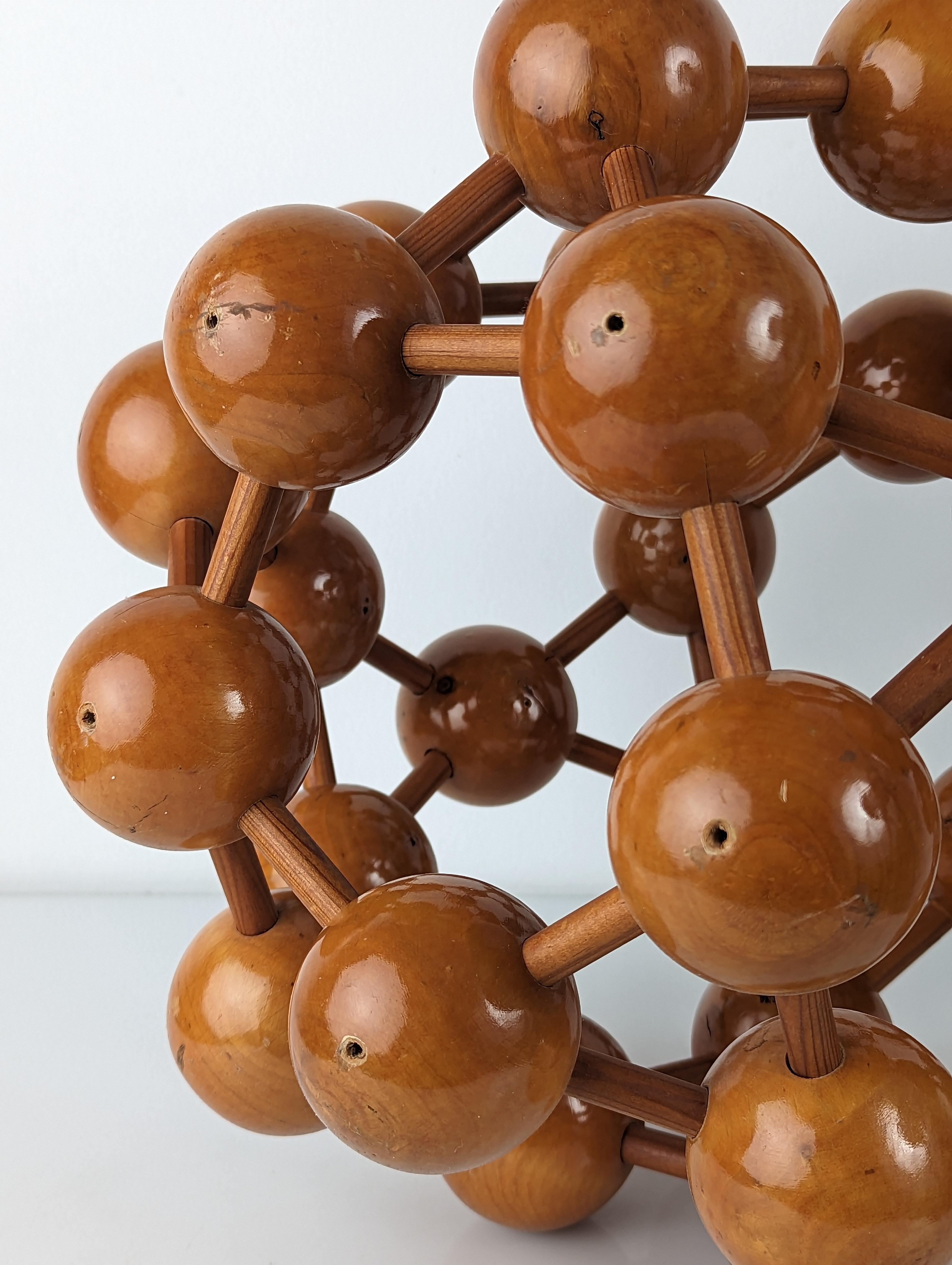 Mid-20th Century Big Mid-Century Modern Atomic Molecular Wood Sculpture, 1950s For Sale