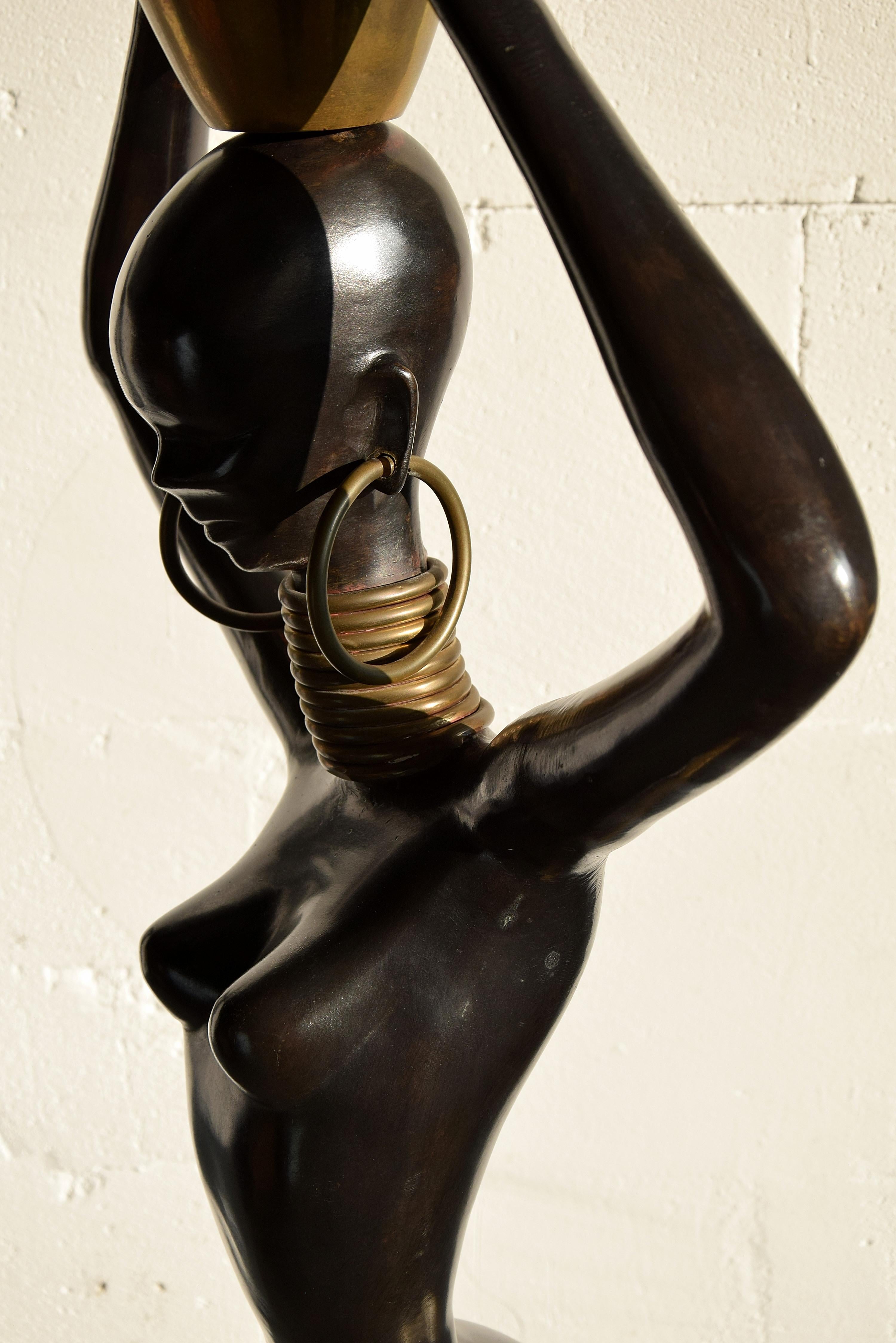 Stunning XXL Mid-Century Modern Brass and Copper Statue For Sale 5
