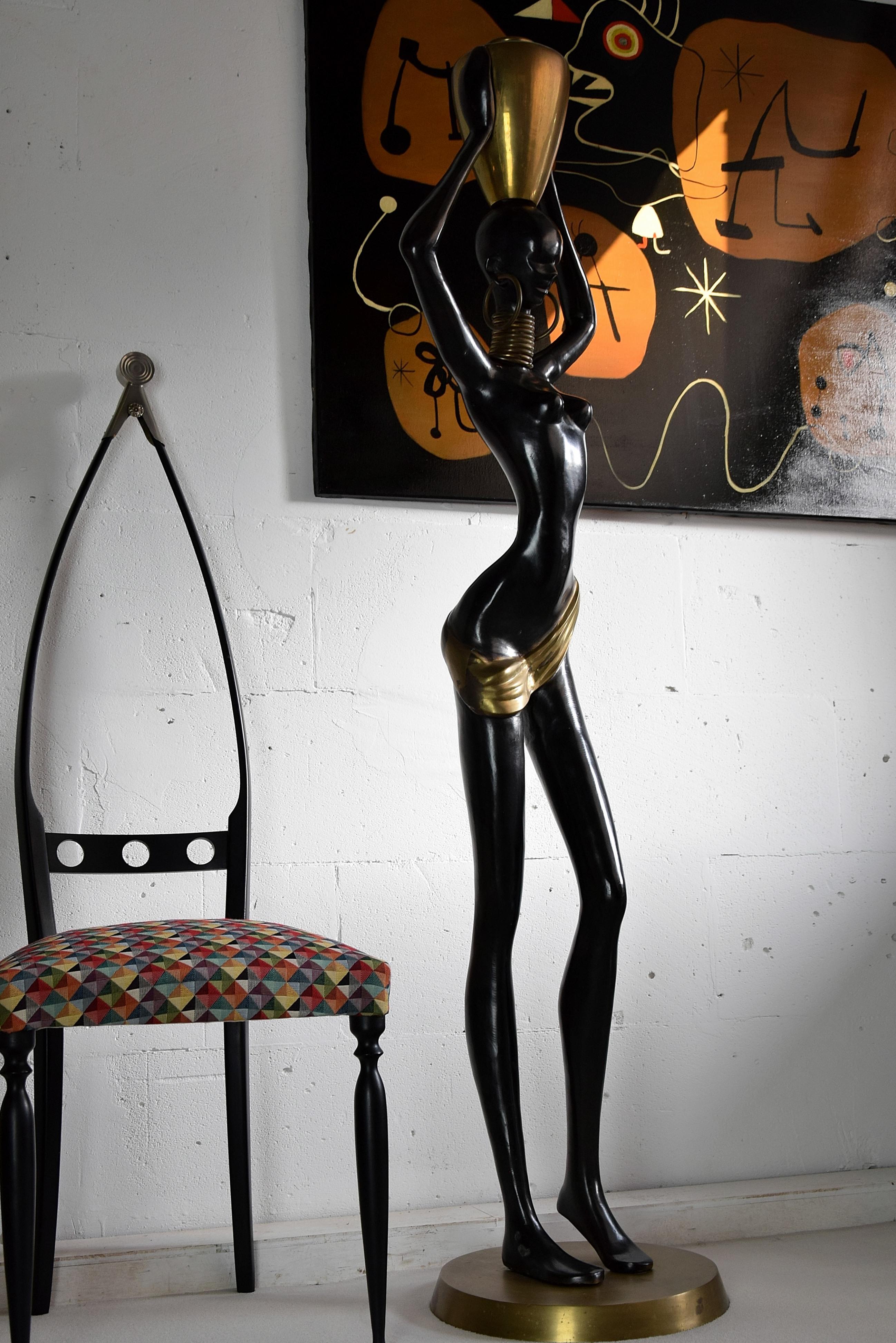 Stunning XXL Mid-Century Modern Brass and Copper Statue For Sale 9