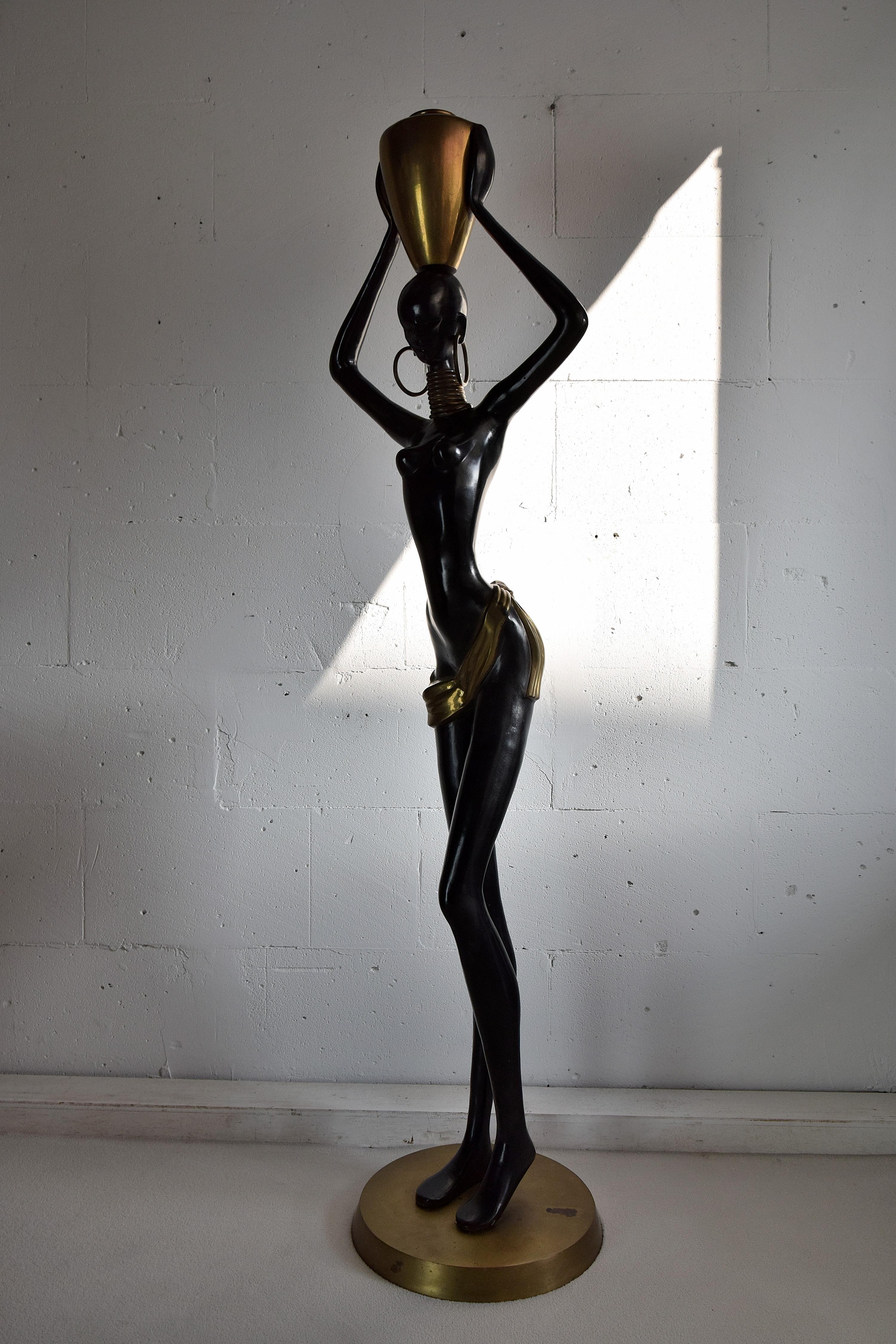 Stunning XXL Mid-Century Modern Brass and Copper Statue For Sale 2