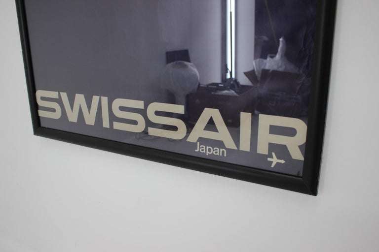 Big Mid-Century Original Travel Poster, Swissair Japan by Manfred Bingler, 1964 In Good Condition For Sale In Praha, CZ