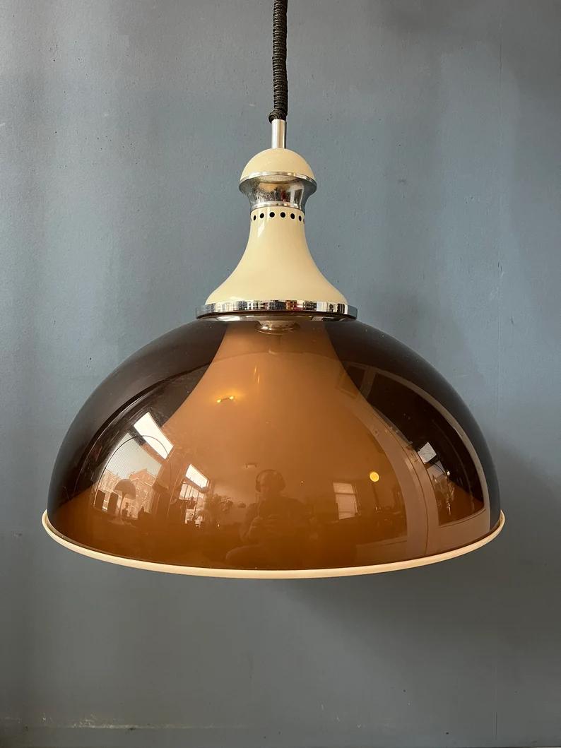 Big Mid Century Stilux Milano Space Age Pendant Lamp, 1970s For Sale 2