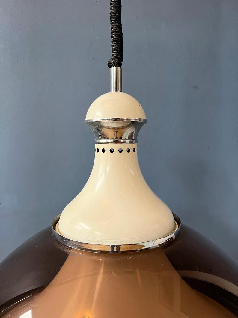 Big Mid Century Stilux Milano Space Age Pendant Lamp, 1970s For Sale 3