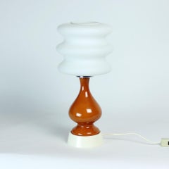 Big Mid Century Table Lamp in Ceramic & Glass, Poland 1960s