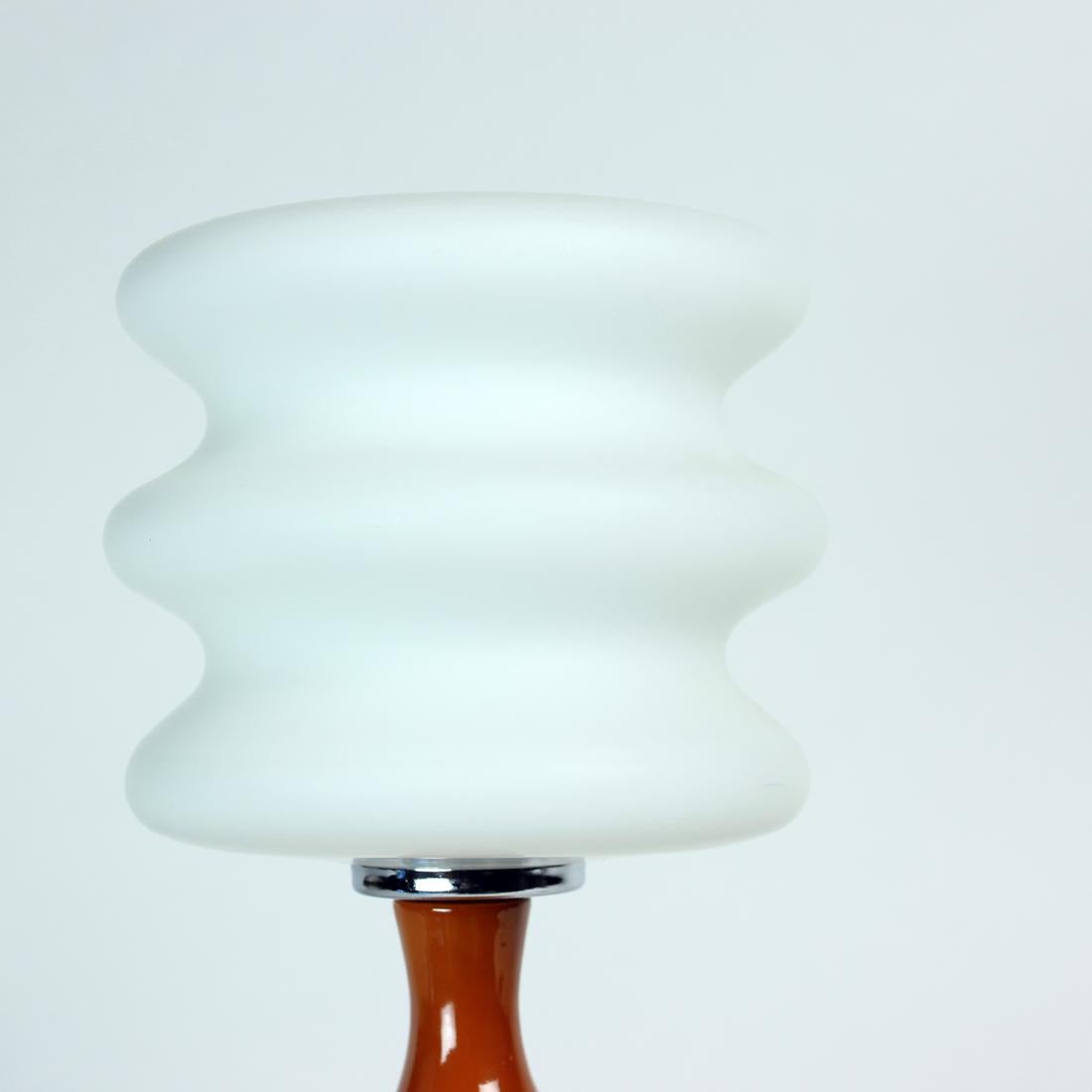 Mid-20th Century Big Mid Century Table Lamp in Ceramic & Glass, Poland 1960s