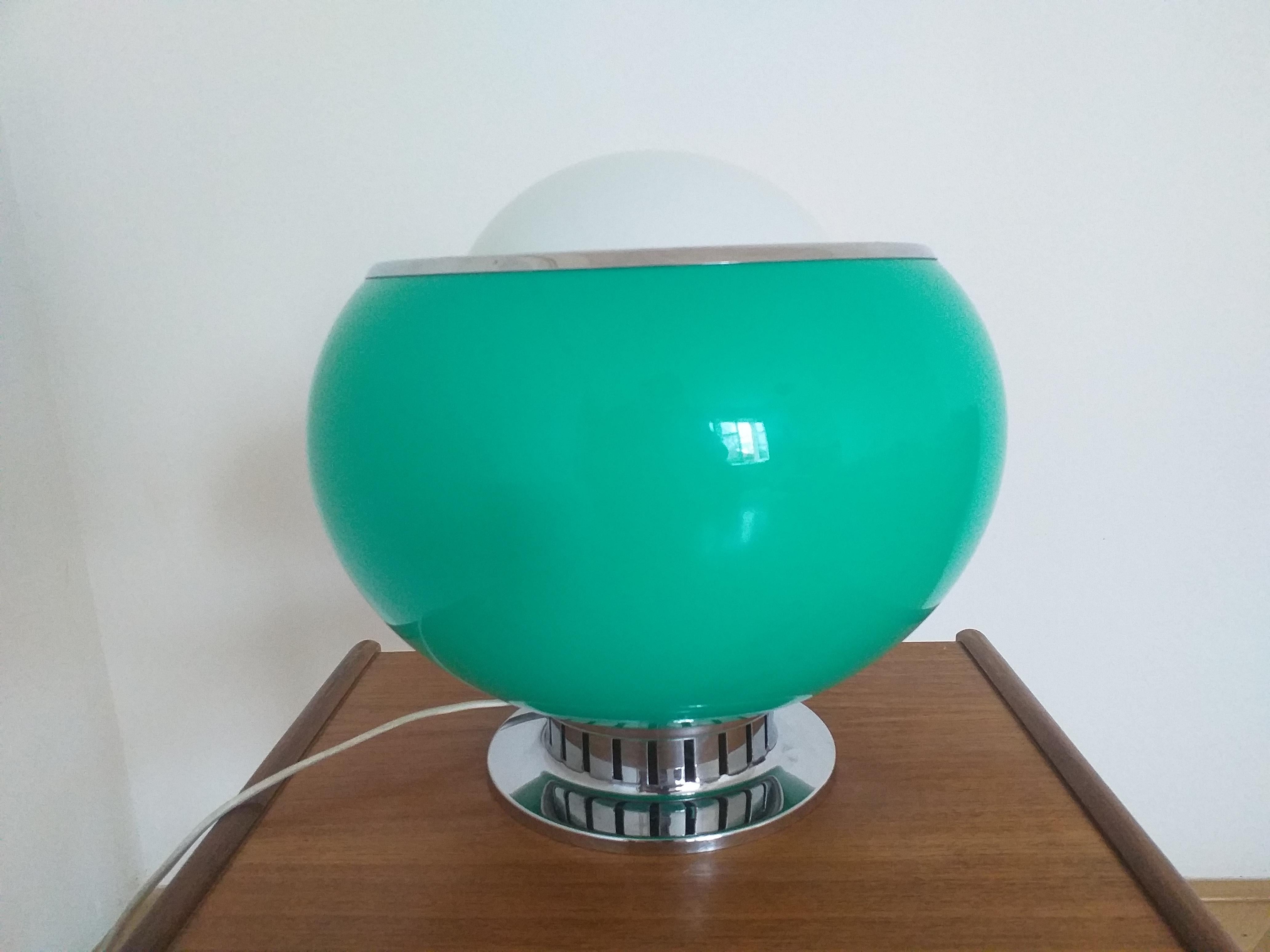 Big Midcentury Table or Ceiling Lamp Meblo, Designed by Harvey Guzzini, 1970s. 3
