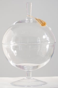 Big Mid-Century Transparent Vase for Candy, Italy, 1960s