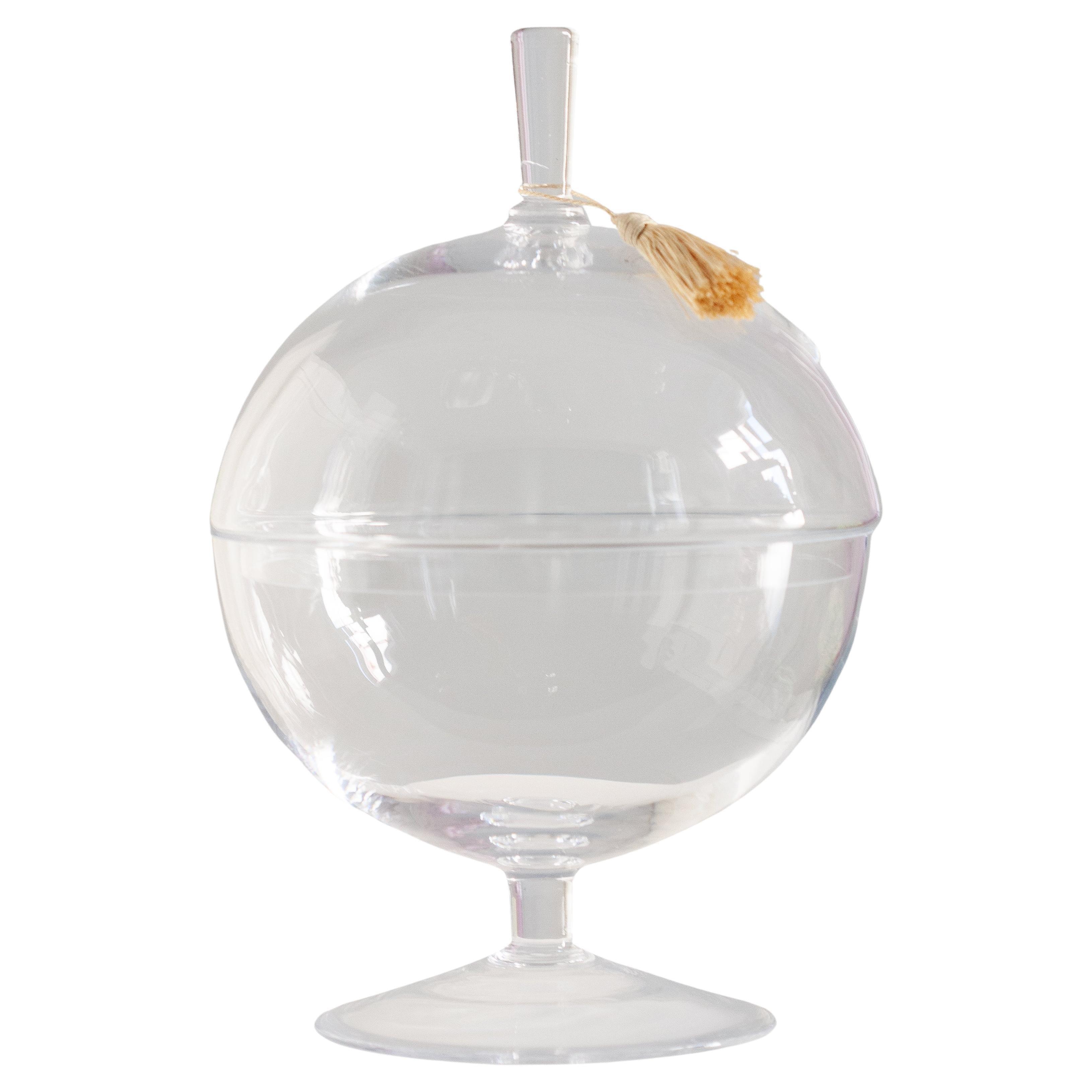 Big Mid-Century Transparent Vase for Candy, Italy, 1960s For Sale