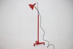 Big Midcentury Adjustable Industrial Style Floor Lamp, 1950s