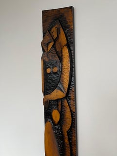 Big Midcentury Design Wall Wood Decoration/Lovers, 1960s, Czechoslovakia