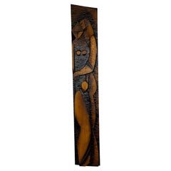 Vintage Big Midcentury Design Wall Wood Decoration/Lovers, 1960s, Czechoslovakia