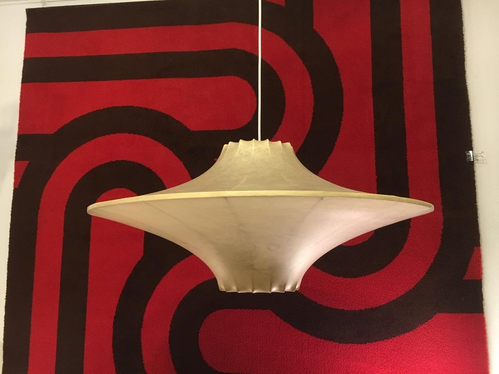 Big Midcentury Flying Saucer Cocoon Pendant Lamp, 1960s 2
