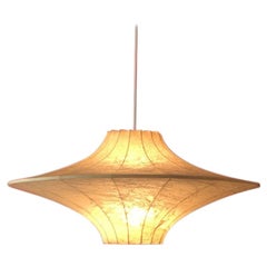Big Midcentury Flying Saucer Cocoon Pendant Lamp, 1960s