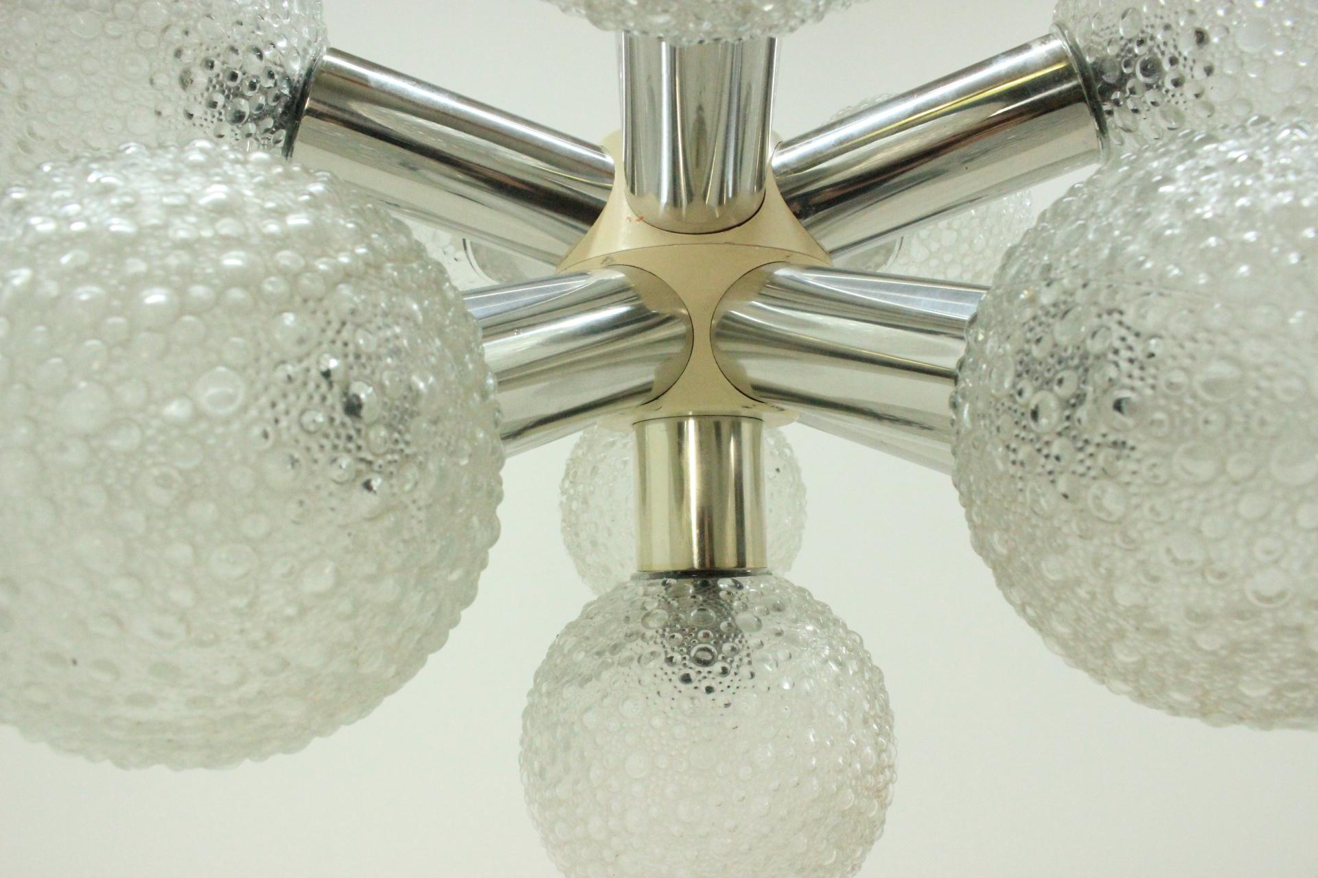 Big Midcentury Sputnik Chandelier, Robert Hausmann, Space Age, Atomic, 1970s 1