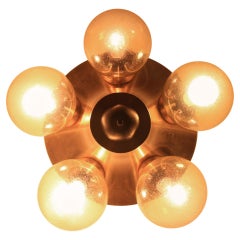 Big Midcentury Wall or Ceiling Lamp, Kamenicky Šenov, Sputnik, 1970s