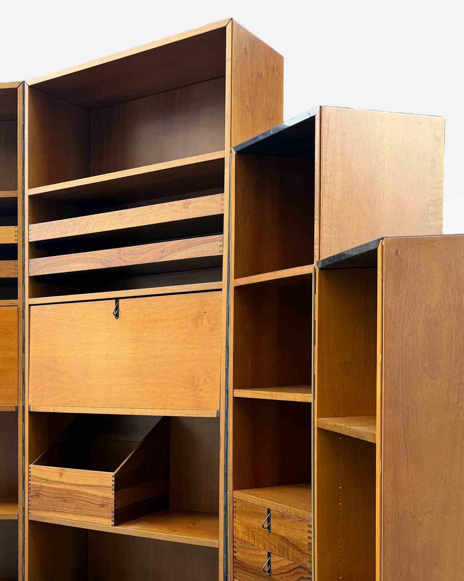 Japanese Big Modular Bookshelf for Cassina, 1971 For Sale