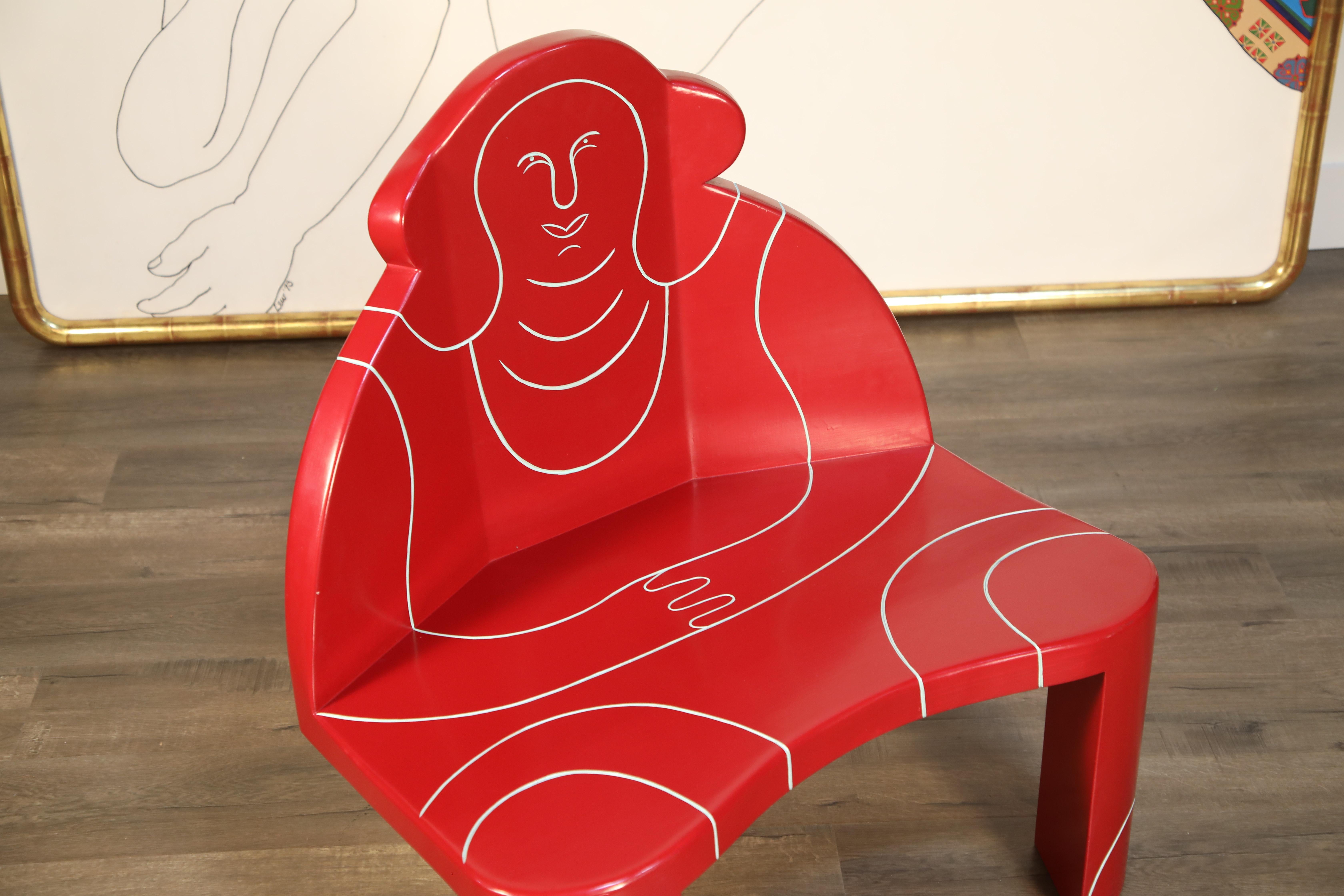'Big Momma' Postmodern Lounge Chair by Alan Siegel, Signed and Dated 1983 4