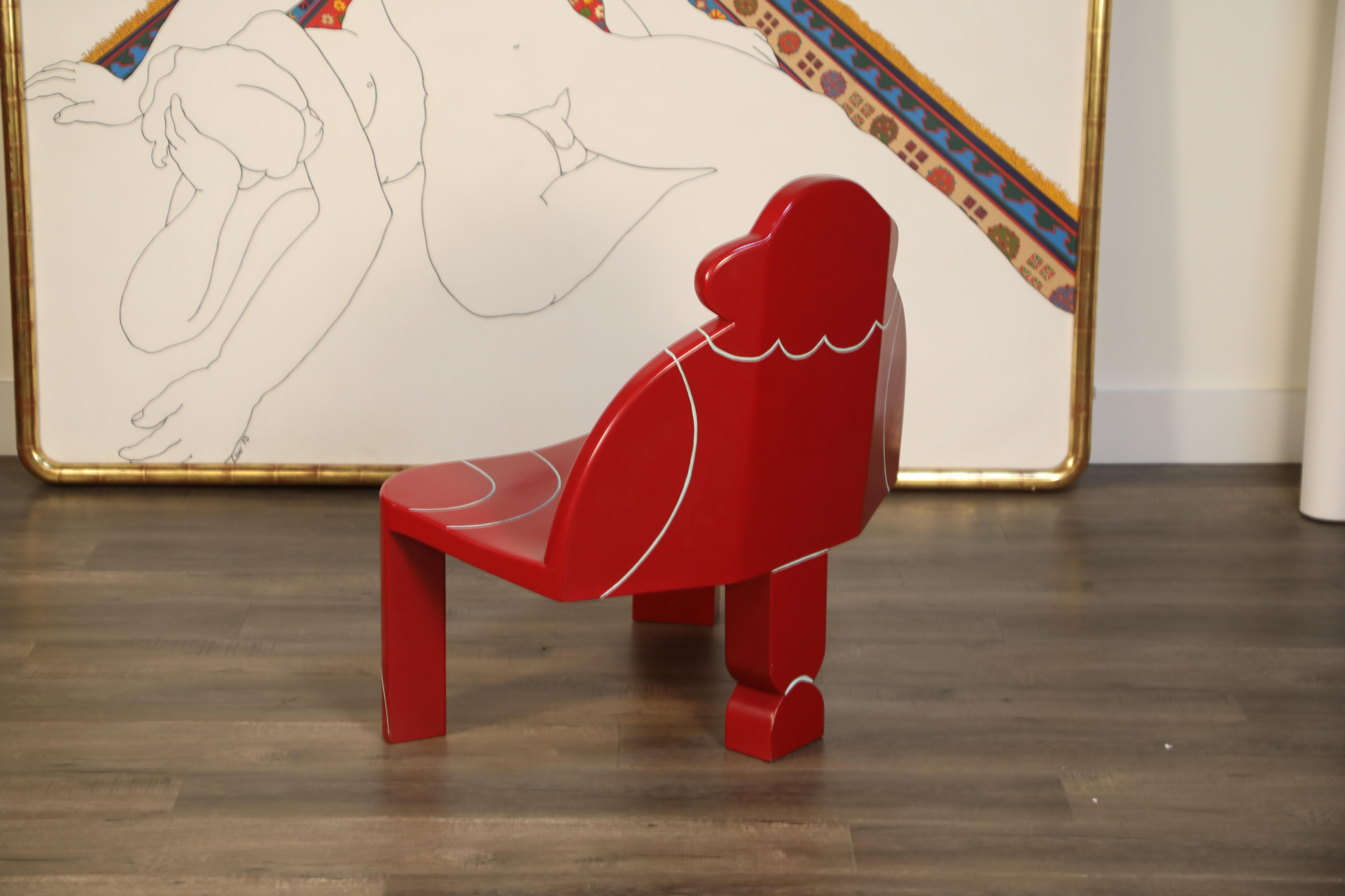 American 'Big Momma' Postmodern Lounge Chair by Alan Siegel, Signed and Dated 1983
