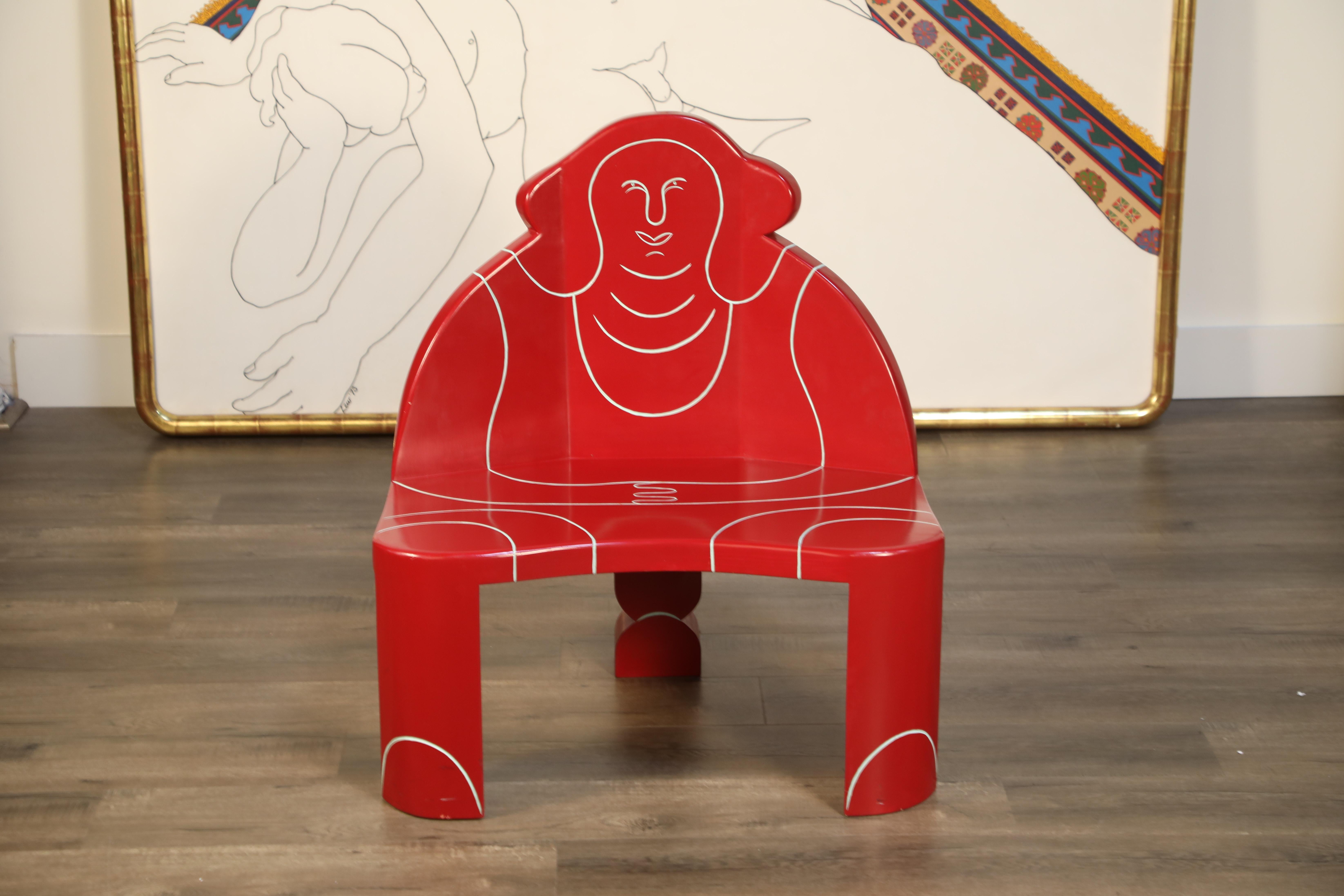 'Big Momma' Postmodern Lounge Chair by Alan Siegel, Signed and Dated 1983 In Excellent Condition In Los Angeles, CA