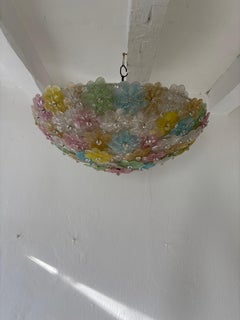 Grande lampadario multicolore Barovier&Toso Midcentury Murano Flowers Flush Mount