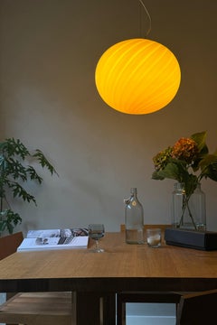 Ciondolo ovale Big Murano Candy Caramel / Cream Swirl D. A: 40 cm