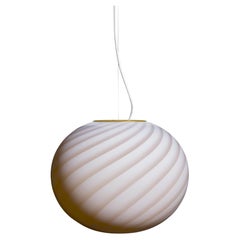 Ciondolo ovale Big Murano Candy Caramel / Cream Swirl D. A: 40 cm