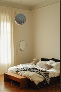 Big Murano Candy Anhänger Baby Blue Swirl D:40 cm