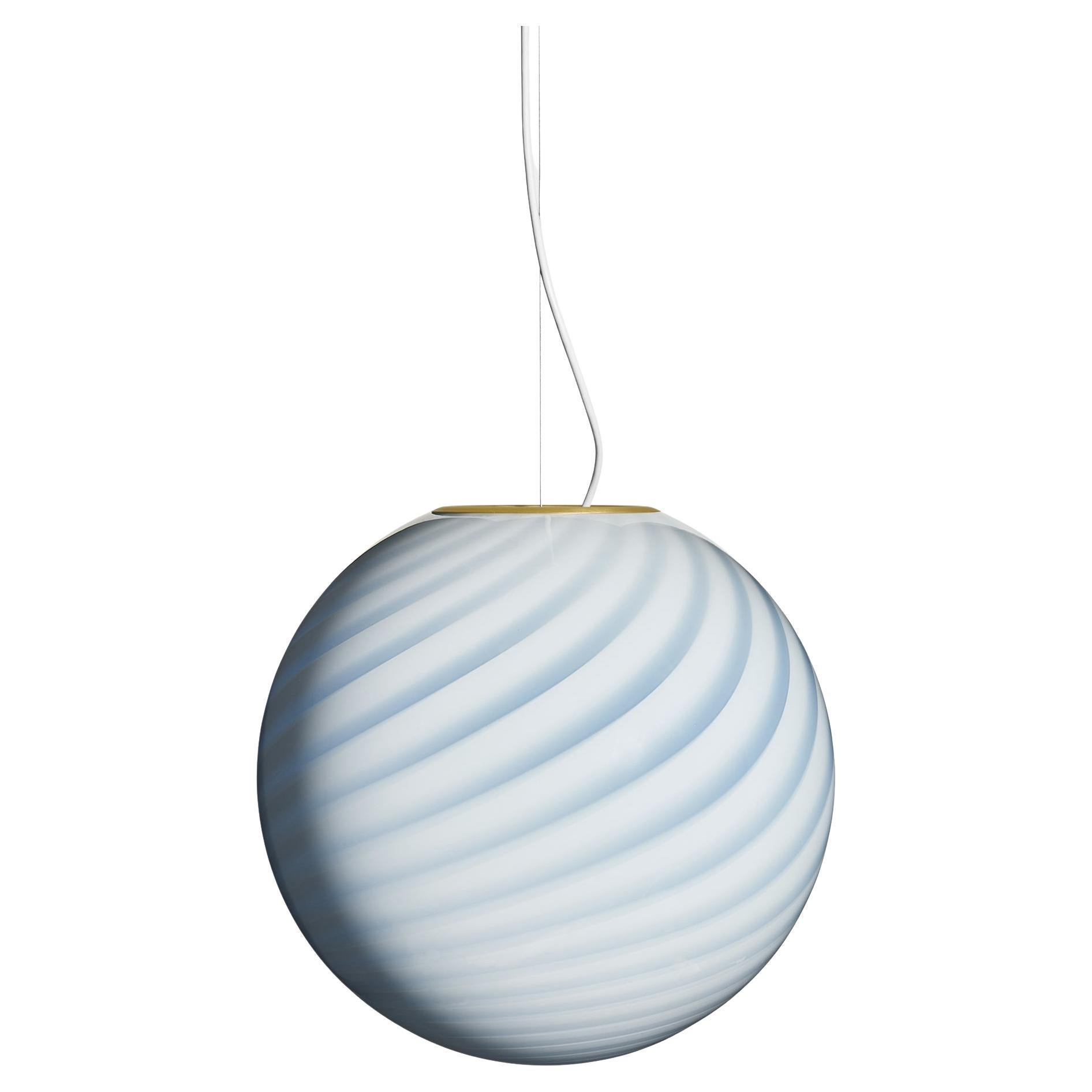 Colgante Caramelo Murano Grande Remolino Azul Bebé D:40 cm