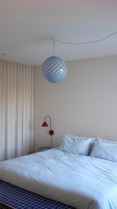 Big Murano Candy Anhänger Blue Swirl D:40 cm