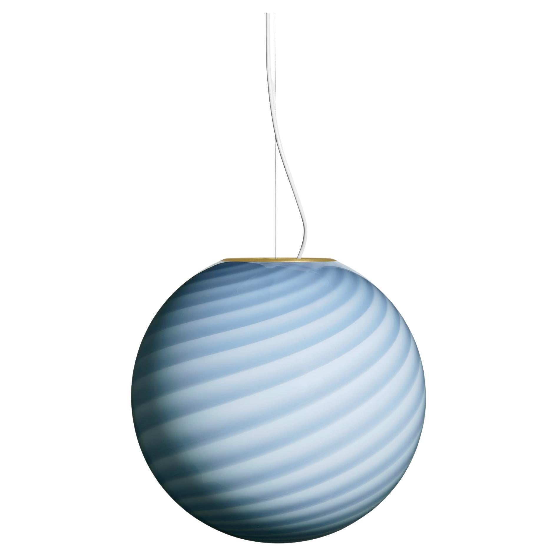 Colgante Caramelo Murano Grande Remolino Azul D:40 cm