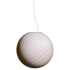 Big Murano Candy Pendant Caramel/Cream Swirl D:40 cm