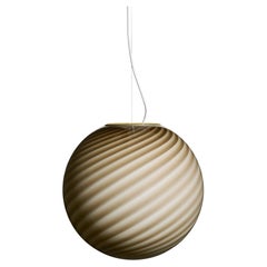 Colgante Caramelo Murano Grande Remolino Gris / Marrón D:40 cm