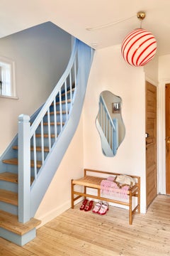 Big Murano Candy Pendant Red / White Swirl D: 40 cm